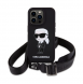 Karl Lagerfeld Flytande Silikon Crossbody Ikonik Fodral till iPhone 15 Pro Svart