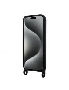 Karl Lagerfeld Flytande Silikon Crossbody Ikonik Fodral för iPhone 15 Svart (skadat paket)