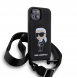 Karl Lagerfeld Flytande Silikon Crossbody Ikonik Fodral till iPhone 15 Svart