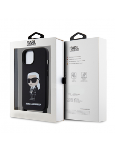 Karl Lagerfeld Flytande Silikon Crossbody Ikonik Fodral till iPhone 15 Svart