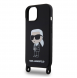 Karl Lagerfeld Flytande Silikon Crossbody Ikonik Fodral till iPhone 15 Svart