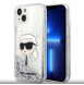 Karl Lagerfeld Liquid Glitter Karl Head Fodral till iPhone 15 Silver