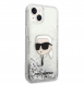 Karl Lagerfeld Liquid Glitter Karl Head Fodral till iPhone 15 Silver