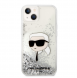 Karl Lagerfeld Liquid Glitter Karl Head Fodral till iPhone 15 Silver