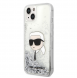 Karl Lagerfeld Liquid Glitter Karl Head Fodral till iPhone 15 Silver