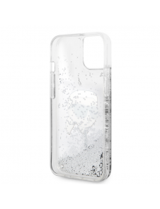 Karl Lagerfeld Liquid Glitter Karl Head Fodral till iPhone 15 Silver