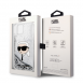Karl Lagerfeld Liquid Glitter Karl Head Fodral till iPhone 15 Silver