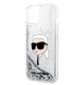 Karl Lagerfeld Liquid Glitter Karl Head Fodral till iPhone 15 Silver
