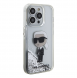 Karl Lagerfeld Liquid Glitter Karl Head-fodral till iPhone 15 Pro Silver