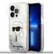 Karl Lagerfeld Liquid Glitter Karl Head-fodral till iPhone 15 Pro Max Silver