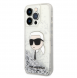 Karl Lagerfeld Liquid Glitter Karl Head-fodral till iPhone 15 Pro Max Silver