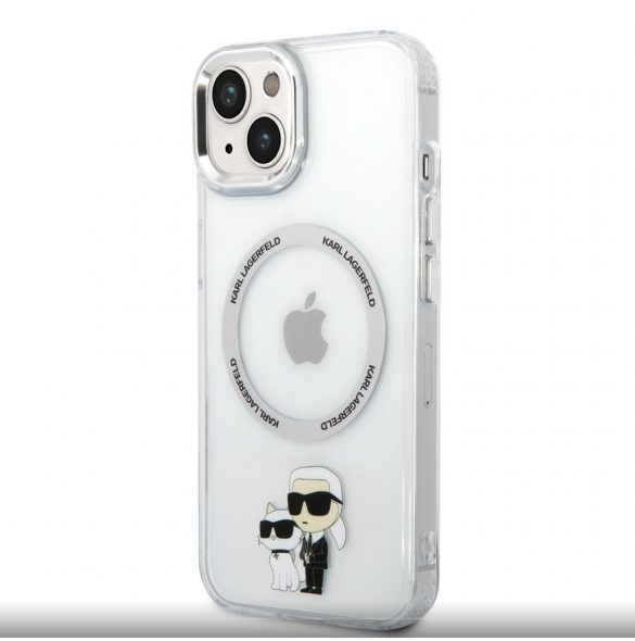 Karl Lagerfeld IML Karl och Choupette NFT MagSafe Fodral till iPhone 14 Transparent
