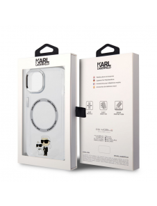 Karl Lagerfeld IML Karl och Choupette NFT MagSafe Fodral till iPhone 14 Transparent