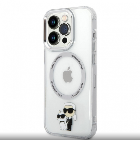 Karl Lagerfeld IML Karl och Choupette NFT MagSafe Fodral till iPhone 14 Pro Transparent