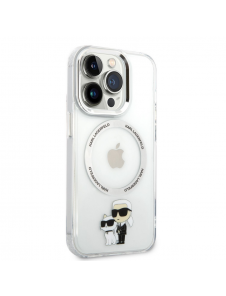 Karl Lagerfeld IML Karl och Choupette NFT MagSafe Fodral till iPhone 14 Pro Transparent