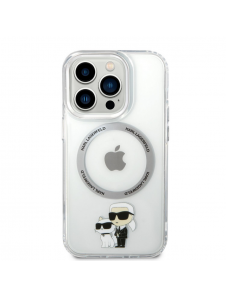 Karl Lagerfeld IML Karl och Choupette NFT MagSafe Fodral till iPhone 14 Pro Transparent