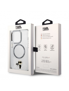 Karl Lagerfeld IML Karl och Choupette NFT MagSafe Fodral till iPhone 14 Pro Transparent