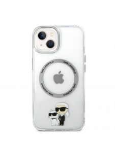 Karl Lagerfeld IML Karl och Choupette NFT MagSafe Fodral till iPhone 13 Transparent