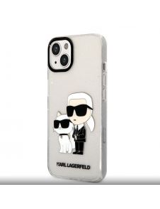 Karl Lagerfeld IML Glitter Karl och Choupette NFT-fodral till iPhone 13 Transparent