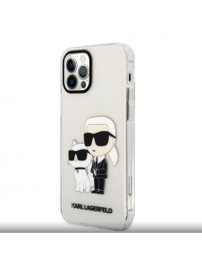 Karl Lagerfeld IML Glitter Karl och Choupette NFT-fodral till iPhone 12/12 Pro Transparent