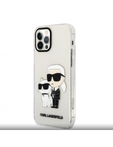 Karl Lagerfeld IML Glitter Karl och Choupette NFT-fodral till iPhone 12/12 Pro Transparent