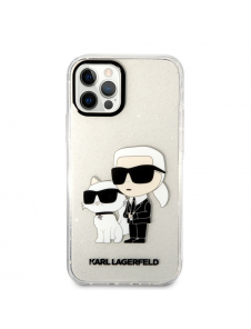 Karl Lagerfeld IML Glitter Karl och Choupette NFT-fodral till iPhone 12/12 Pro Transparent