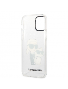 Karl Lagerfeld IML Glitter Karl och Choupette NFT-fodral till iPhone 12/12 Pro Transparent