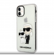 Karl Lagerfeld IML Glitter Karl och Choupette NFT-fodral till iPhone 11 Transparent