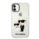 Karl Lagerfeld IML Glitter Karl och Choupette NFT-fodral till iPhone 11 Transparent