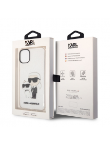 Karl Lagerfeld IML Glitter Karl och Choupette NFT-fodral till iPhone 11 Transparent
