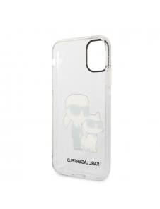 Karl Lagerfeld IML Glitter Karl och Choupette NFT-fodral till iPhone 11 Transparent