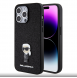Karl Lagerfeld Fixed Glitter Metal Ikonik Fodral för iPhone 15 Pro Max Svart