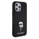 Karl Lagerfeld Fixed Glitter Metal Ikonik Fodral för iPhone 15 Pro Max Svart
