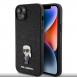 Karl Lagerfeld Fixed Glitter Metal Ikonik Fodral för iPhone 15 Plus Svart