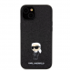 Karl Lagerfeld Fixed Glitter Metal Ikonik Fodral för iPhone 15 Plus Svart