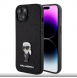 Karl Lagerfeld Fixed Glitter Metal Ikonik Fodral för iPhone 15 Svart