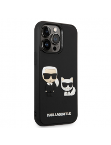 Karl Lagerfeld och Choupette 3D-fodral till iPhone 14 Pro Max Svart