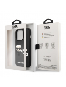 Karl Lagerfeld och Choupette 3D-fodral för iPhone 14 Pro Svart