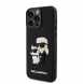 Karl Lagerfeld 3D-gummi Karl och Choupette-fodral till iPhone 15 Pro Max Svart