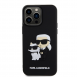 Karl Lagerfeld 3D-gummi Karl och Choupette-fodral till iPhone 15 Pro Max Svart