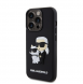 Karl Lagerfeld 3D-gummi Karl och Choupette-fodral till iPhone 15 Pro Svart