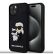 Karl Lagerfeld 3D Gummi Karl och Choupette Fodral till iPhone 15 Svart