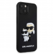 Karl Lagerfeld 3D Gummi Karl och Choupette Fodral till iPhone 15 Svart