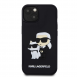 Karl Lagerfeld 3D Gummi Karl och Choupette Fodral till iPhone 15 Svart