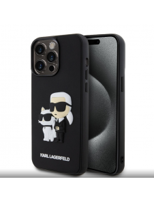 Karl Lagerfeld 3D-gummi Karl och Choupette-fodral till iPhone 14 Pro Max Svart