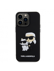Karl Lagerfeld 3D-gummi Karl och Choupette-fodral till iPhone 14 Pro Max Svart