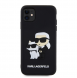 Karl Lagerfeld 3D-gummi Karl och Choupette-fodral till iPhone 11 Svart