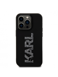 Karl Lagerfeld 3D Gummi Glitter Logo Karl Fodral till iPhone 15 Pro Max Svart