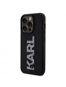 Karl Lagerfeld 3D Gummi Glitter Logo Karl Fodral till iPhone 15 Pro Max Svart