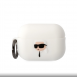 Karl Lagerfeld 3D Logo NFT Karl Head Silikonfodral för AirPods Pro 2 Vit